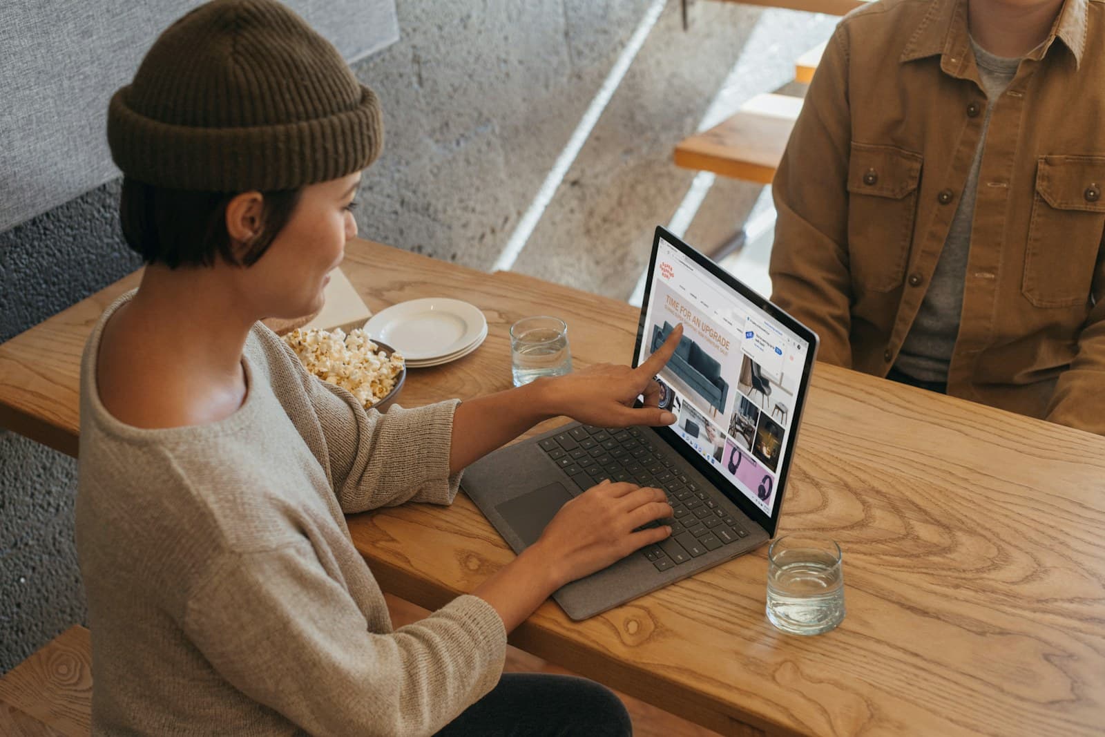 Team discussing a website project
